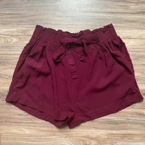 Maroon Flowy Shorts